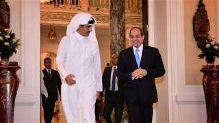 أمير قطر يشيد بجهود مصر بقيادة الرئيس السيسي في «إعادة الهدوء إلى غزة»